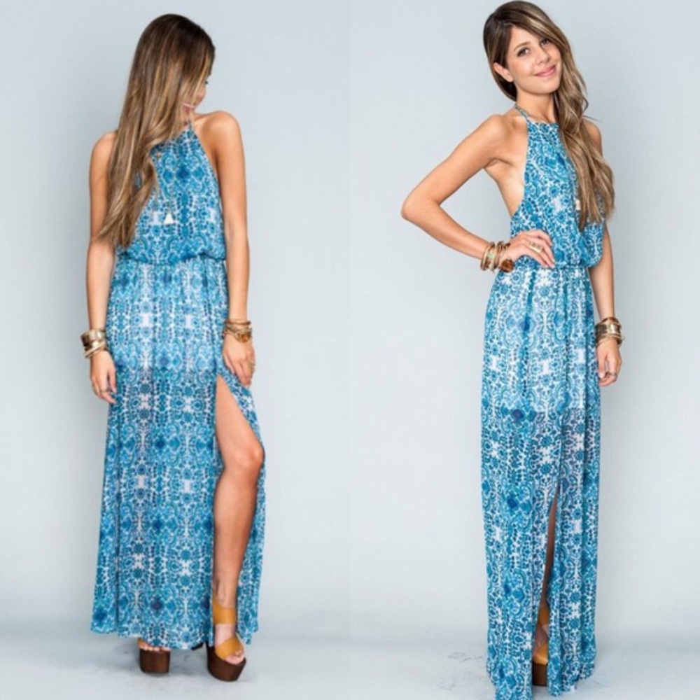 Show me your mumu Heather Halter Dress Santorini